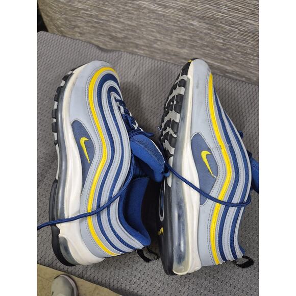Nike Air Max 97 Shoes Mens Size 10.5 Blue Yellow Running Sneakers 921826-006